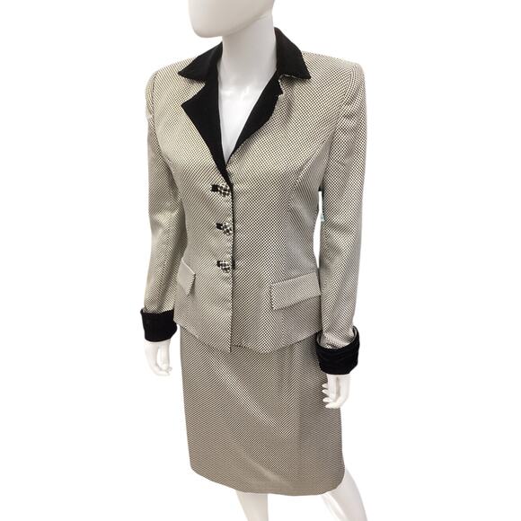 NWT Vintage Victor Costa 2 Piece Outfit Women’s SZ 8 Blazer+Skirt Ornate Buttons - Picture 1 of 8